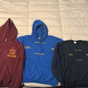 Lot of 3 hoodie sweatshirt Kanye West Jesus King Pablo small and medium